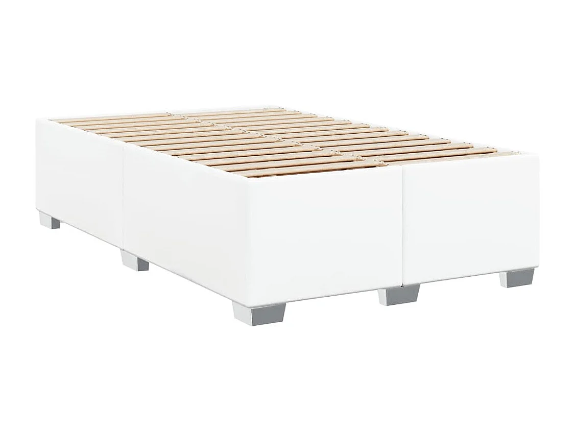 Boxspring met matras kunstleer wit 120x190 cm
