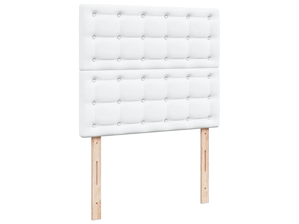 Sommier à lattes de lit avec matelas blanc 120x190cm similicuir