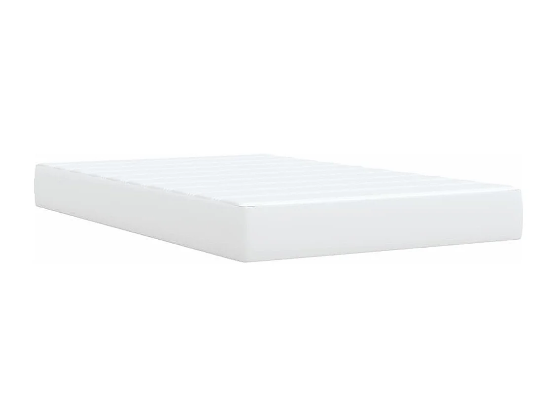 Sommier à lattes de lit avec matelas blanc 120x190cm similicuir