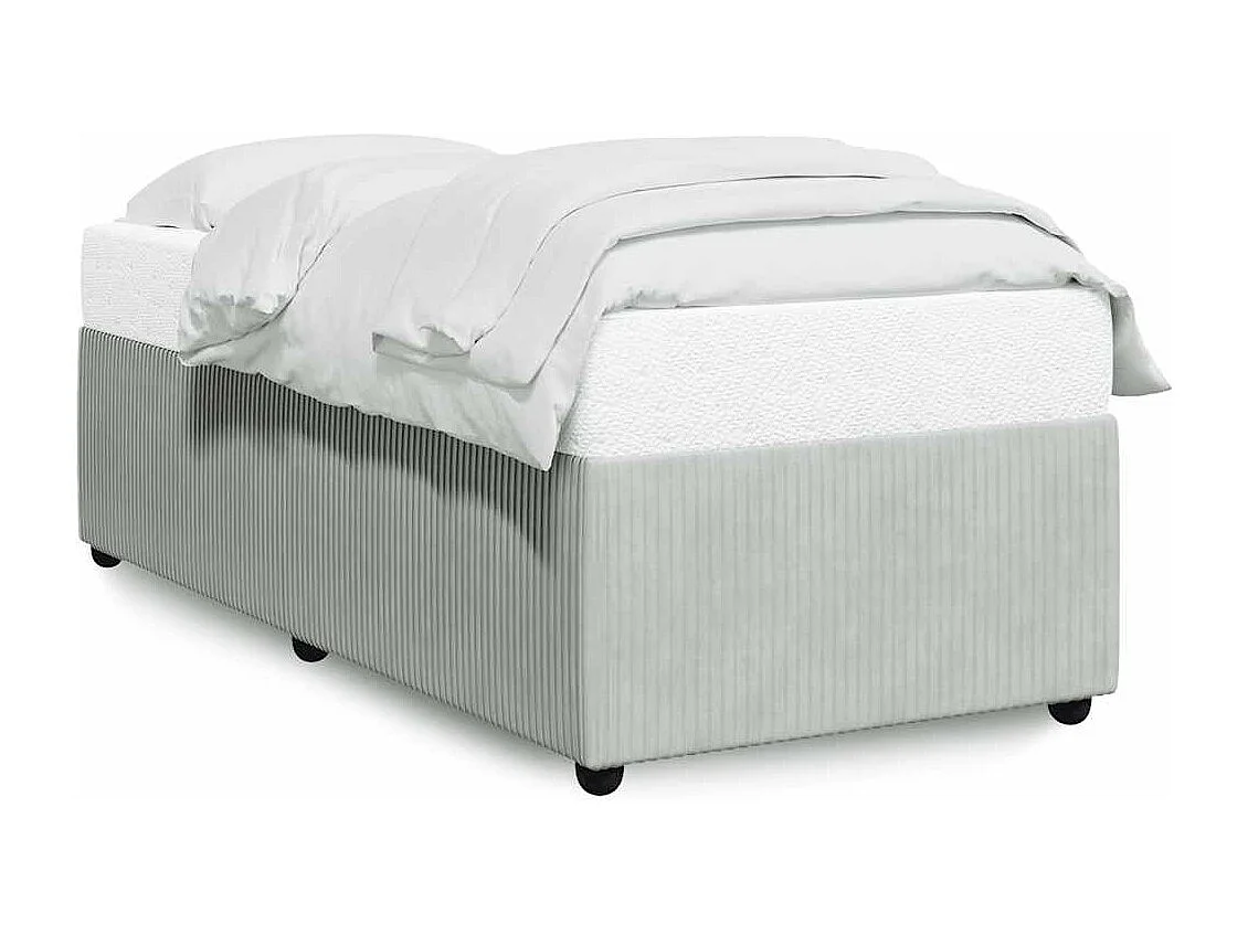 Giroletto senza Materasso Grigio Chiaro 100x200 cm Velluto