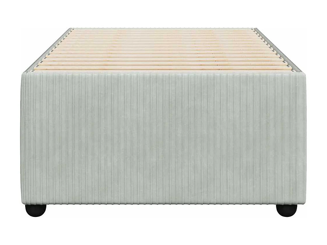 Cadre de lit sans matelas gris clair 100x200 cm velours