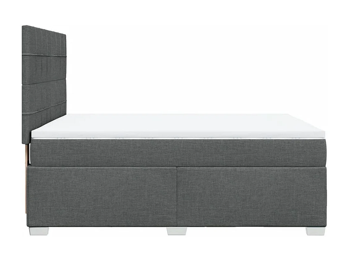 Boxspringbett mit Matratze Dunkelgrau 140x190 cm Stoff