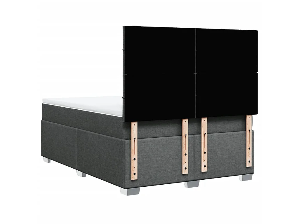 Boxspringbett mit Matratze Dunkelgrau 140x190 cm Stoff