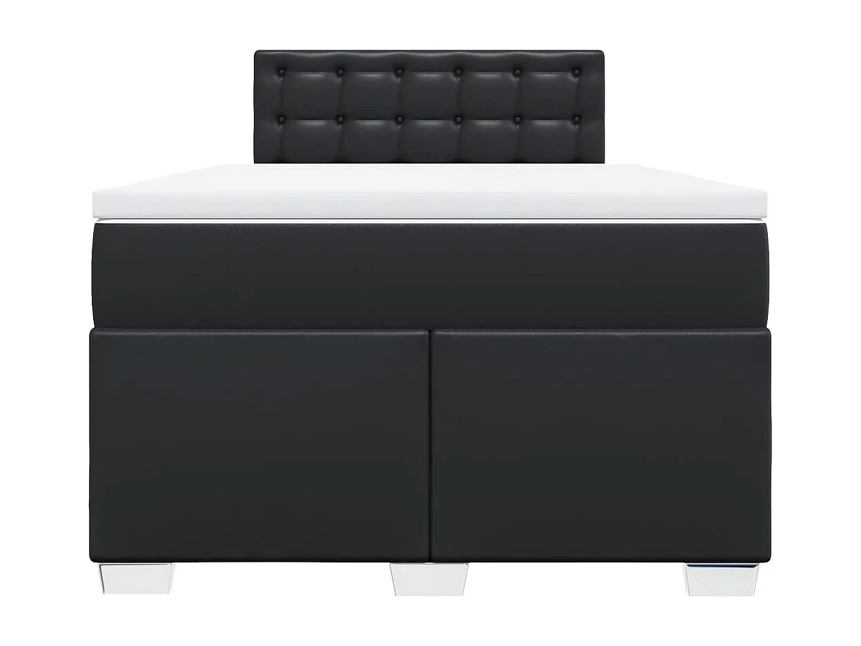 Sommier à lattes de lit matelas Noir 120x200 cm Similicuir