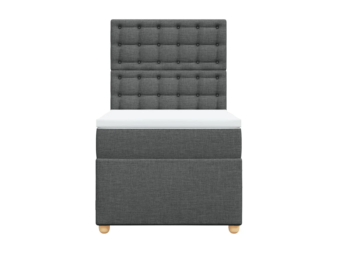 Cama com molas/colchão 90x200 cm tecido cinzento-escuro