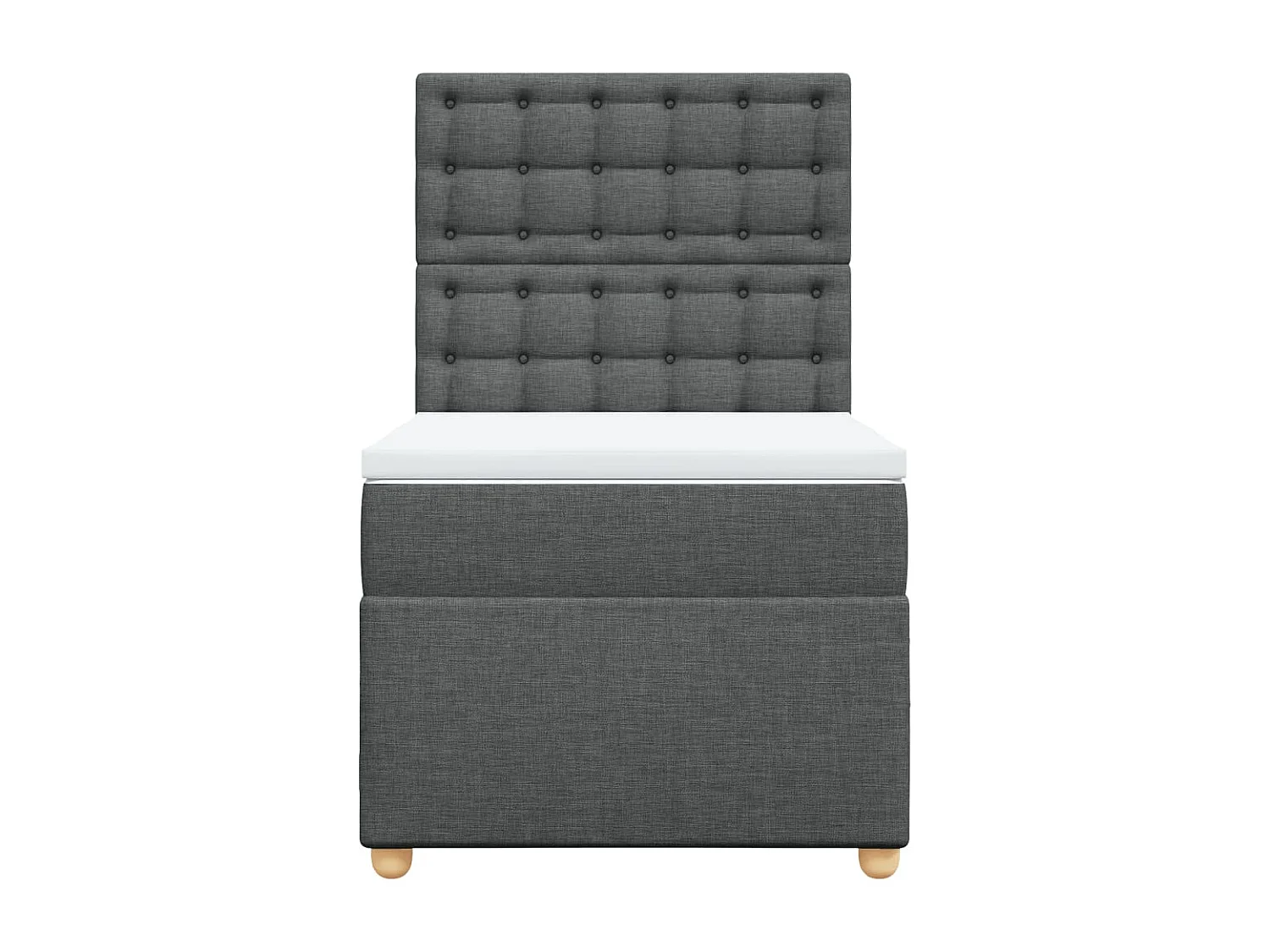 Cama com molas/colchão 90x200 cm tecido cinzento-escuro