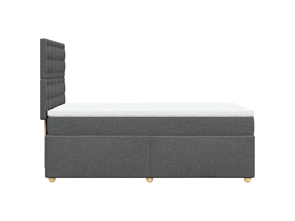 Boxspringbett mit Matratze Dunkelgrau 90x200 cm Stoff