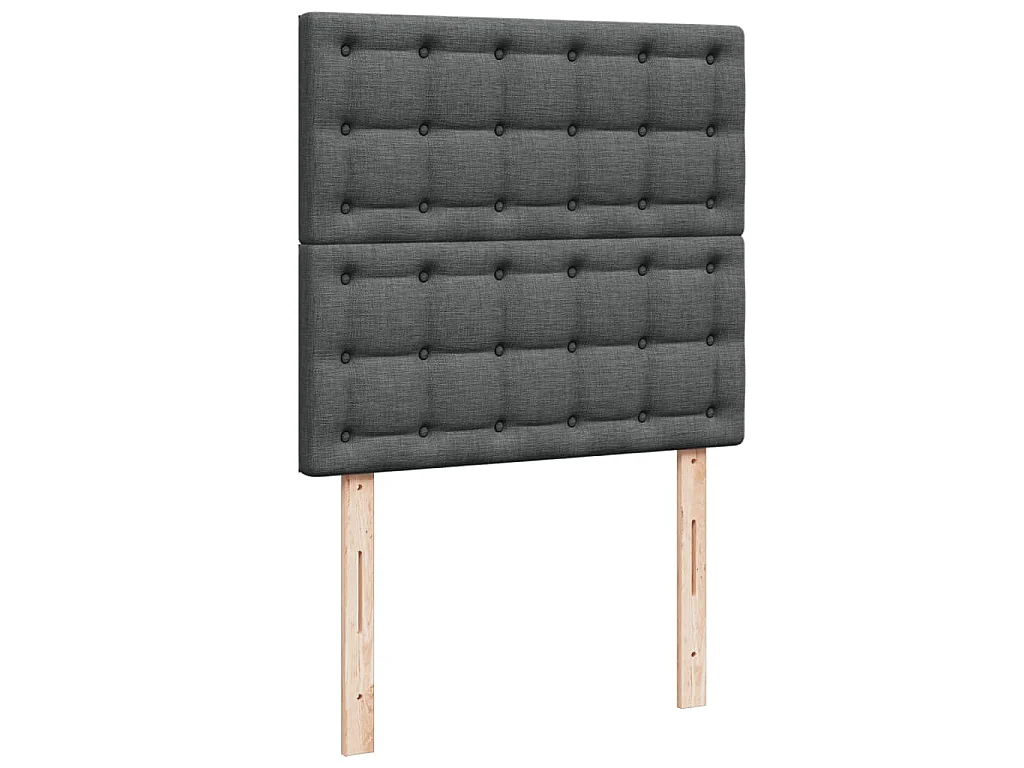 Boxspringbett mit Matratze Dunkelgrau 90x200 cm Stoff