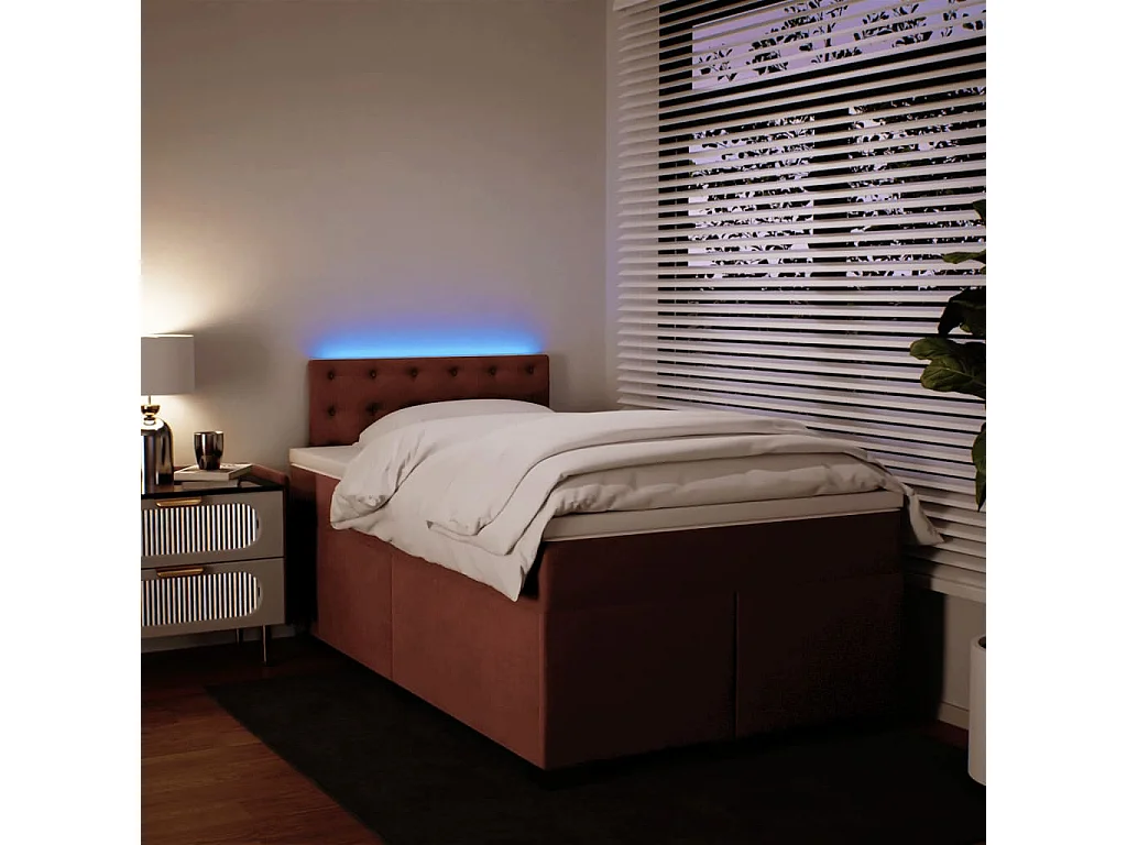 Boxspring met matras fluweel roze 120x200 cm
