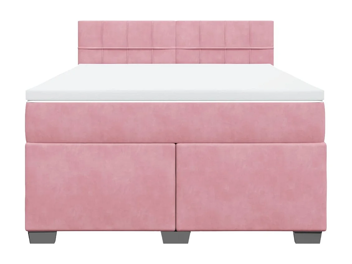Sommier à lattes de lit avec matelas Rose 140x190 cm Velours