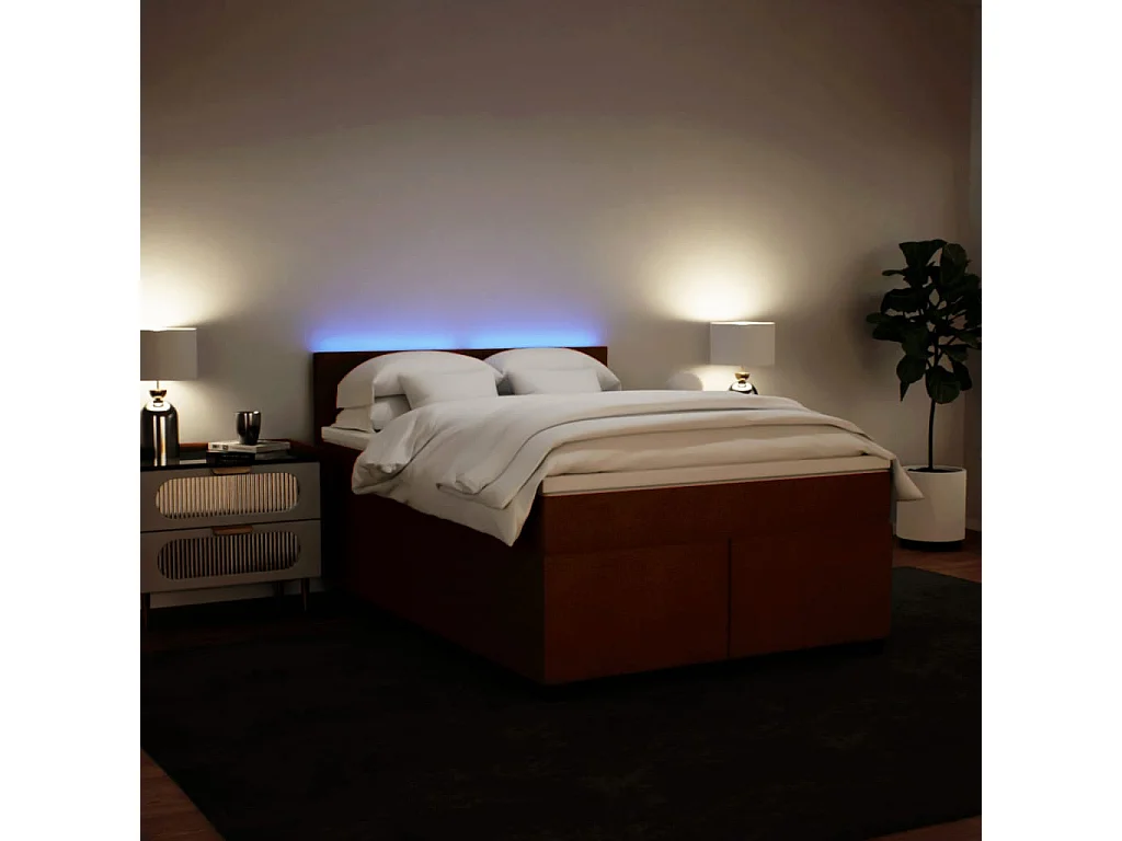 Cama box spring con colchón terciopelo rosa 140x190 cm