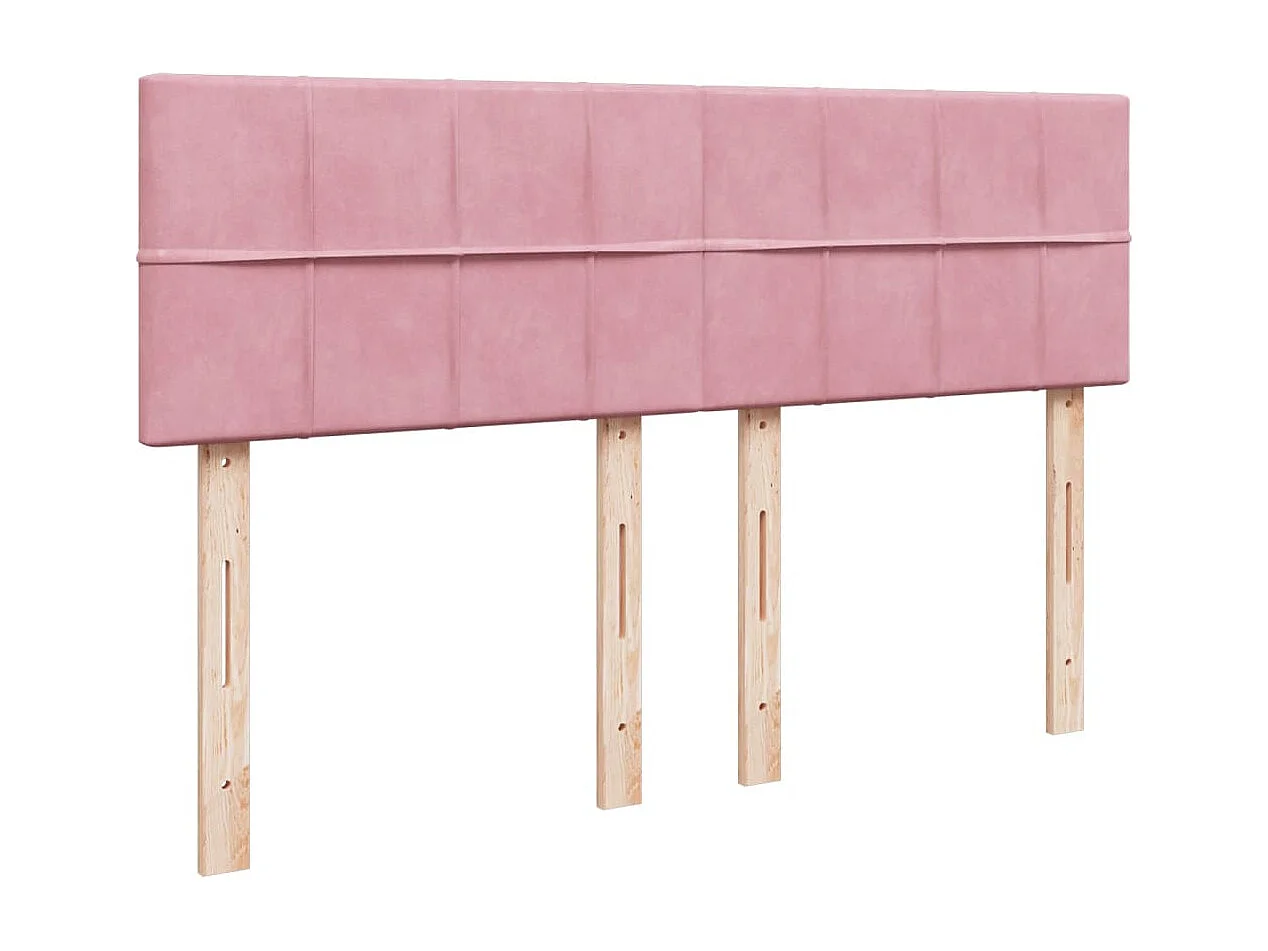 Cama box spring con colchón terciopelo rosa 140x190 cm