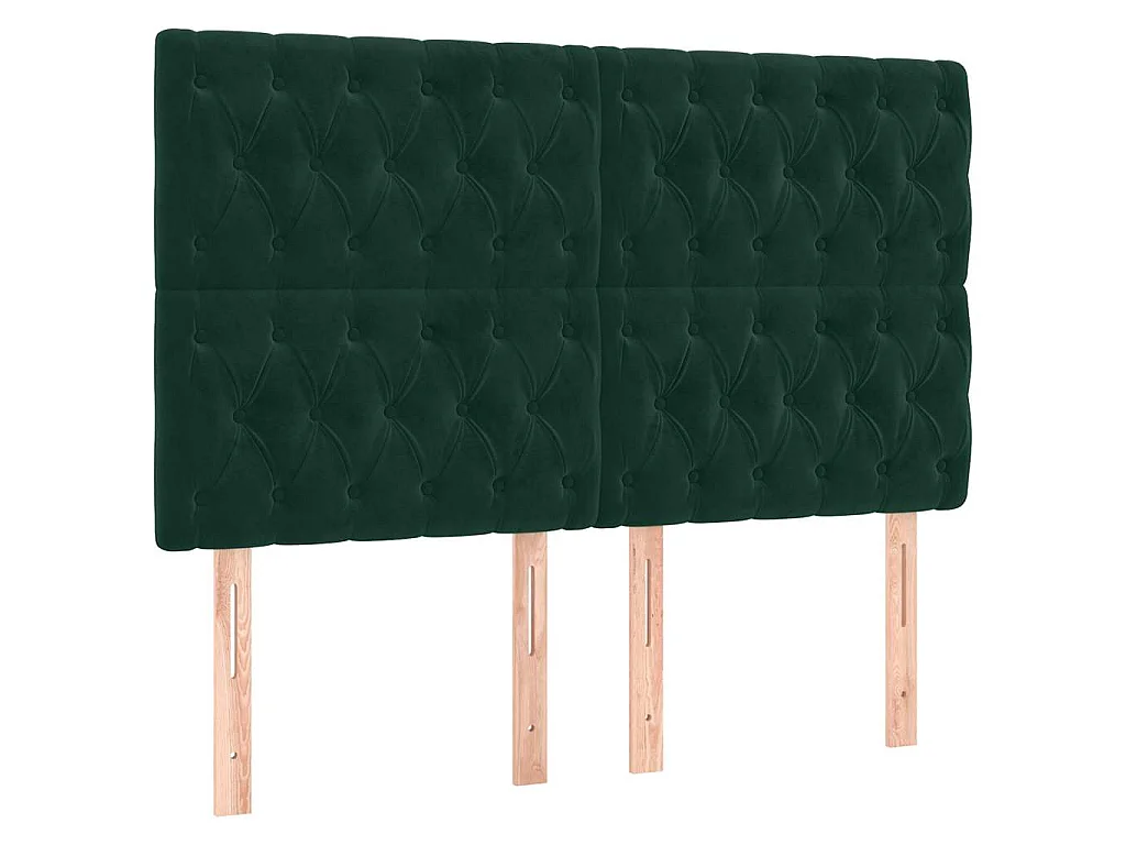 Sommier à lattes de lit et matelas Vert foncé 160x200cm Velours
