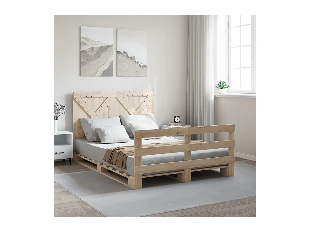 Cadre de lit sans matelas avec tête de lit 160x200 cm
