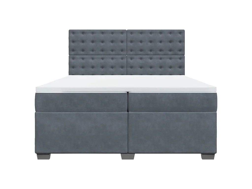 Boxspringbett mit Matratze Dunkelgrau 200x200 cm Samt