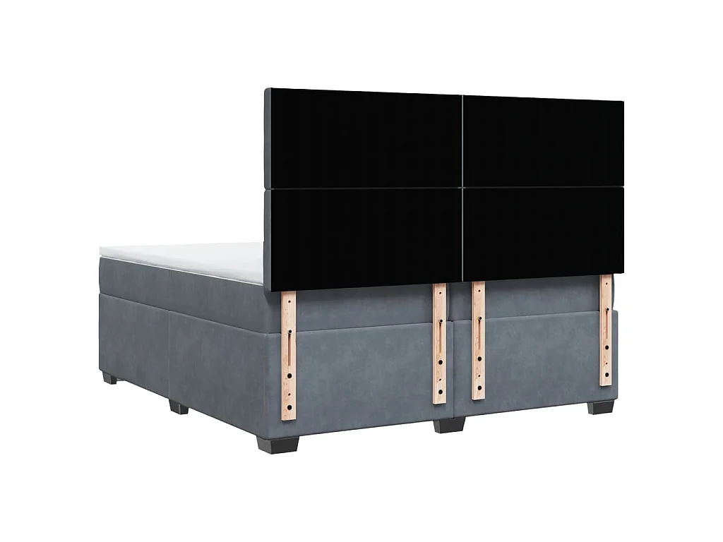 Boxspringbett mit Matratze Dunkelgrau 200x200 cm Samt