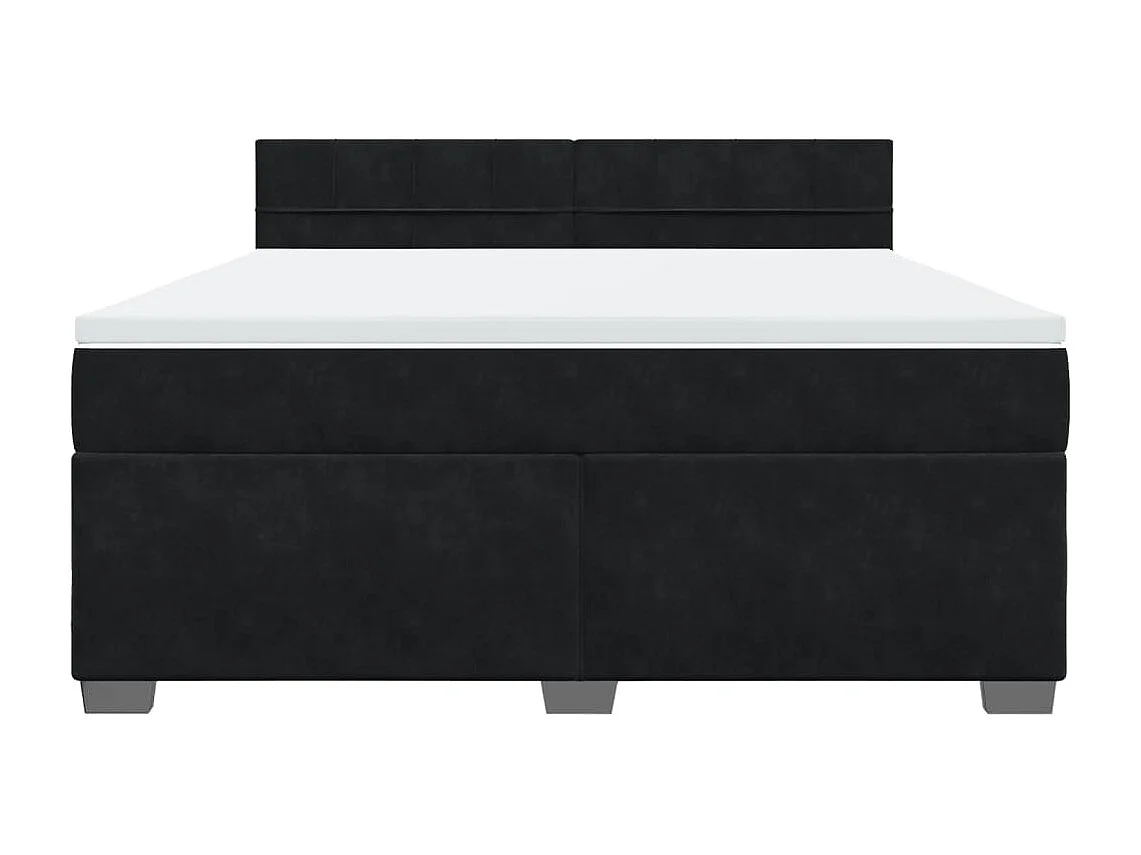 Boxspringbett mit Matratze Schwarz 180x200 cm Samt