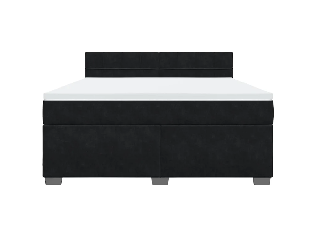 Boxspringbett mit Matratze Schwarz 180x200 cm Samt