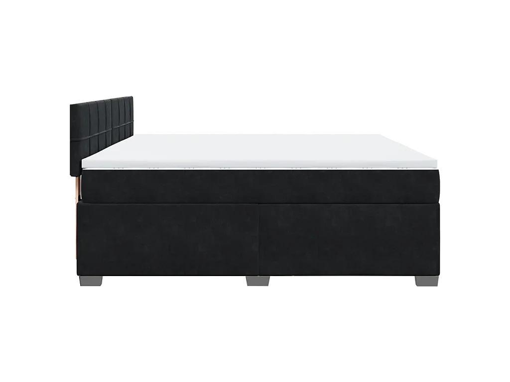 Boxspringbett mit Matratze Schwarz 180x200 cm Samt