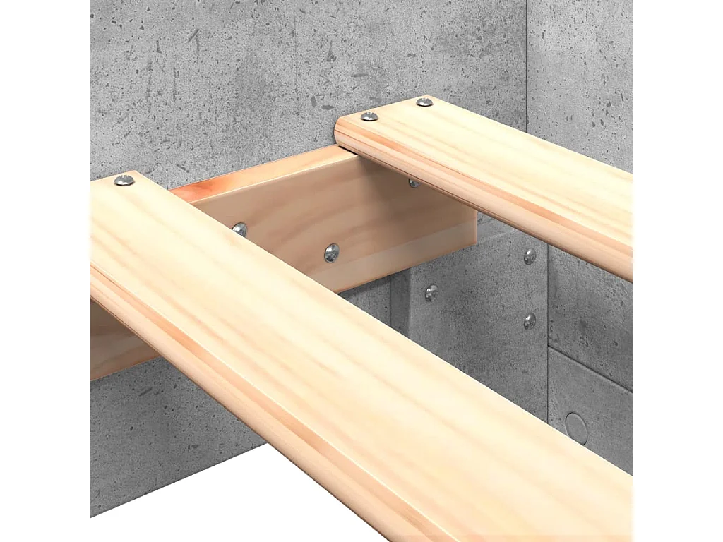 Cadre de lit sans matelas gris béton 75x190cm bois d'ingénierie