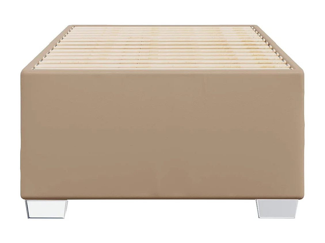 Estructura cama sin colchón cuero sintético capuchino 90x200 cm
