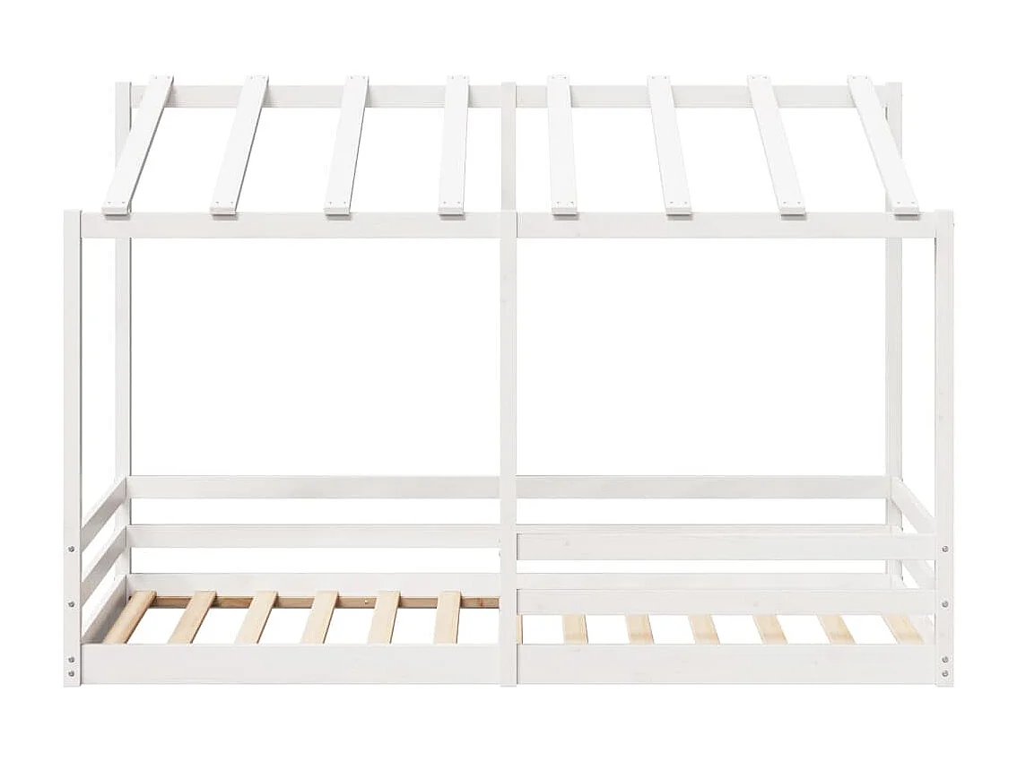 Lit pour enfants sans matelas blanc 90x200 cm bois pin massif