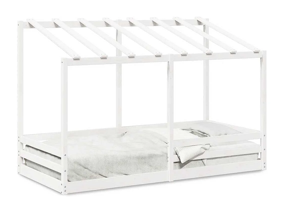 Lit pour enfants sans matelas blanc 90x200 cm bois pin massif