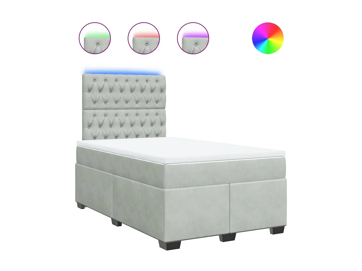 Boxspring met matras fluweel lichtgrijs 120x200 cm