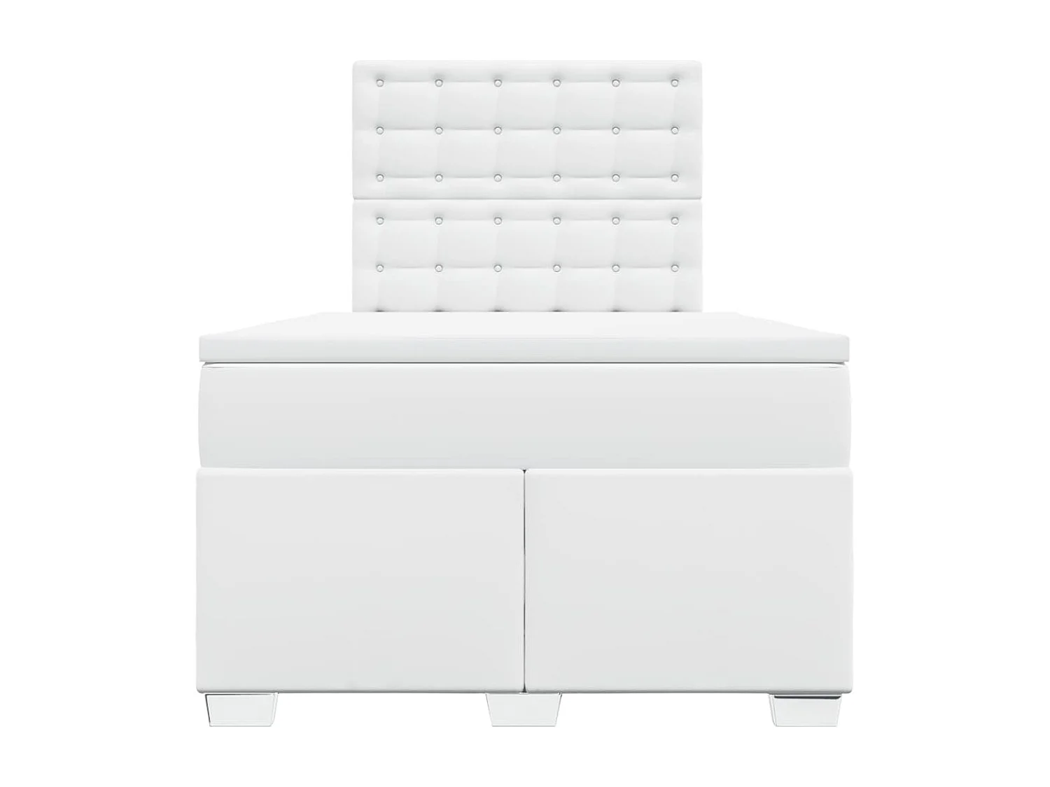 Sommier à lattes de lit avec matelas Blanc 120x200cm Similicuir