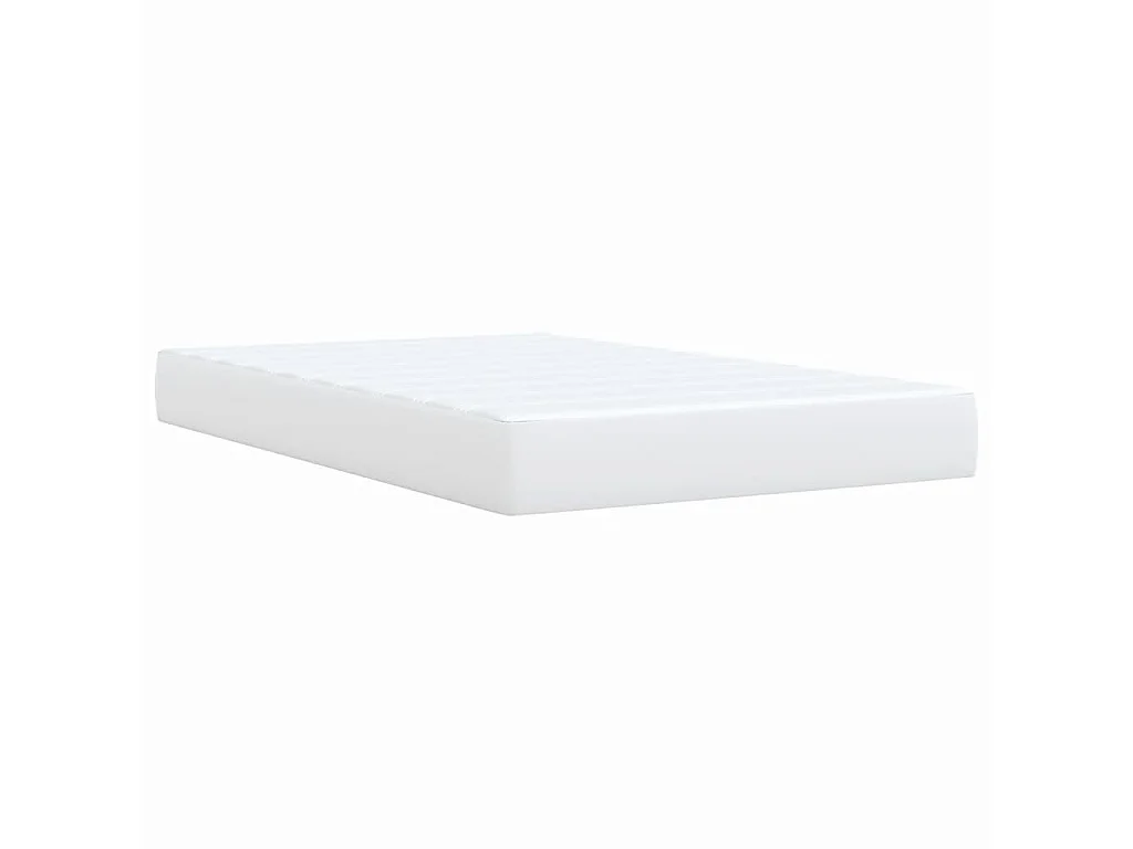 Sommier à lattes de lit avec matelas Blanc 120x200cm Similicuir