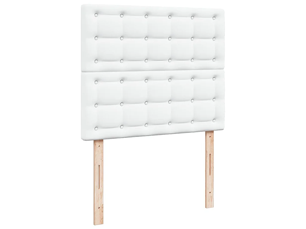 Sommier à lattes de lit avec matelas Blanc 120x200cm Similicuir
