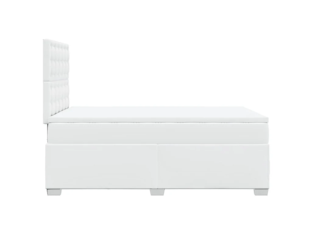 Sommier à lattes de lit avec matelas Blanc 120x200cm Similicuir