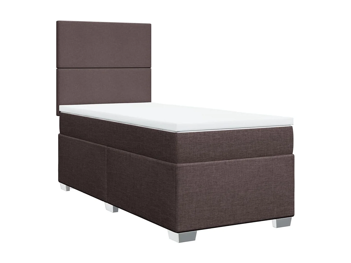 Boxspringbett mit Matratze Dunkelbraun 80x200 cm Stoff