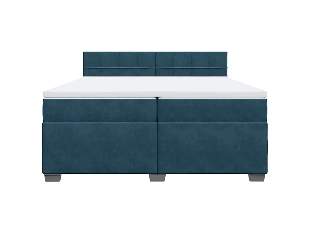 Giroletto a Molle con Materasso Blu 200x200 cm in Velluto