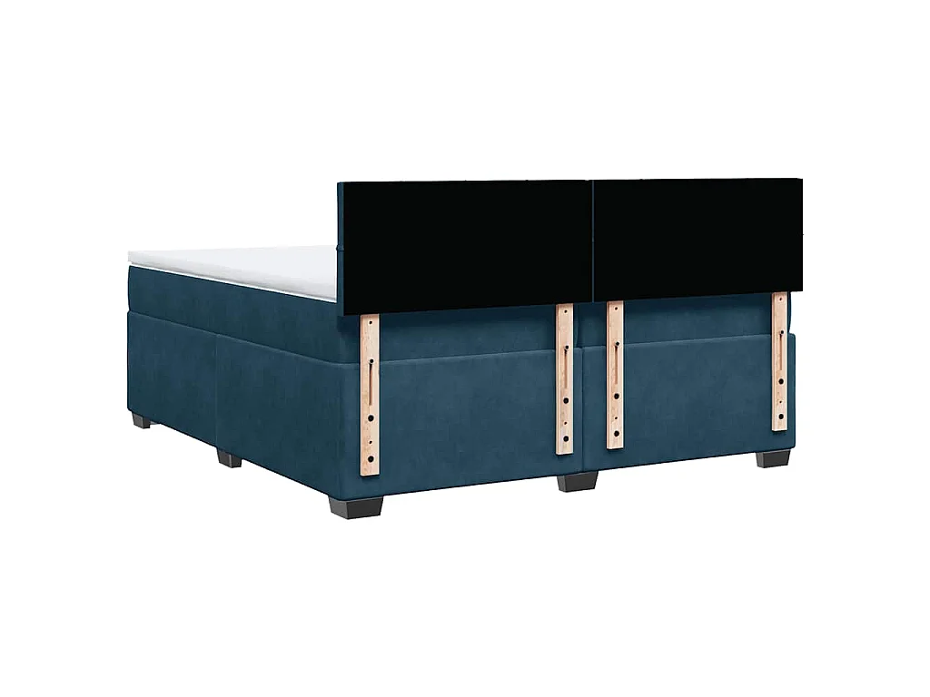 Giroletto a Molle con Materasso Blu 200x200 cm in Velluto