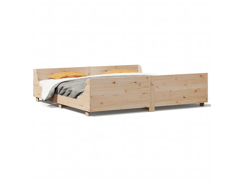 Estructura de cama sin colchón madera maciza de pino 180x200 cm