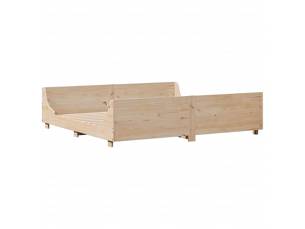 Estructura de cama sin colchón madera maciza de pino 180x200 cm