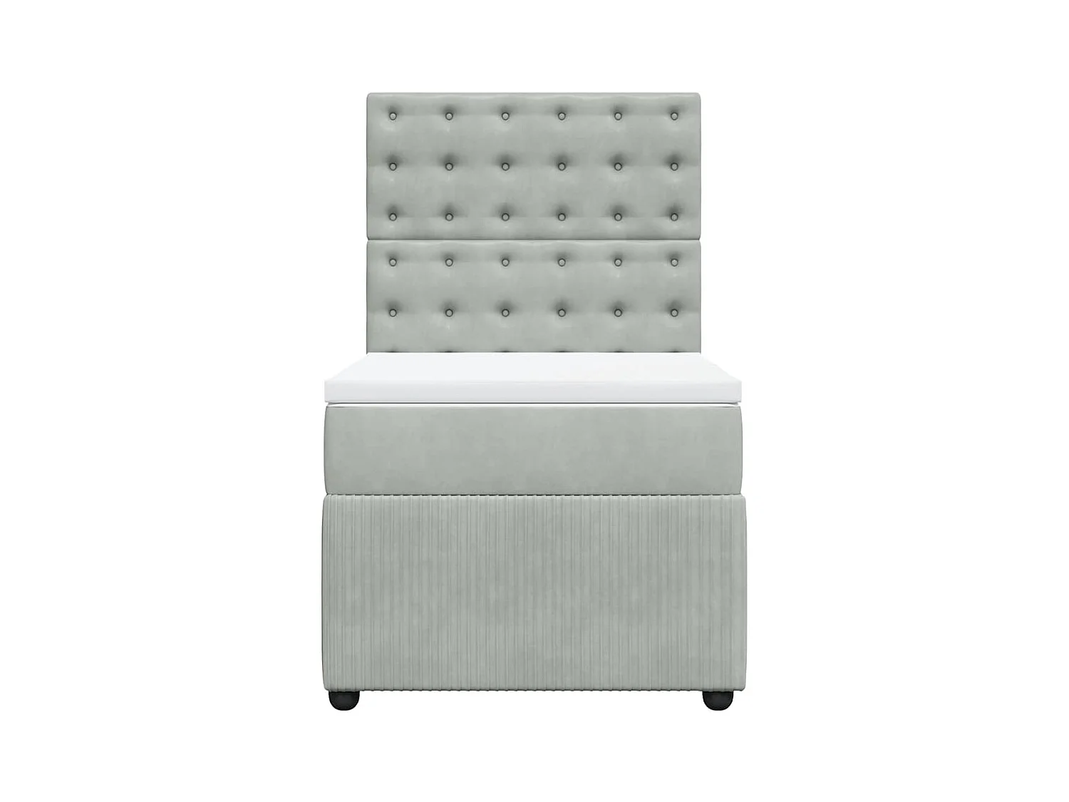 Sommier à lattes de lit et matelas Gris clair 100x200cm Velours