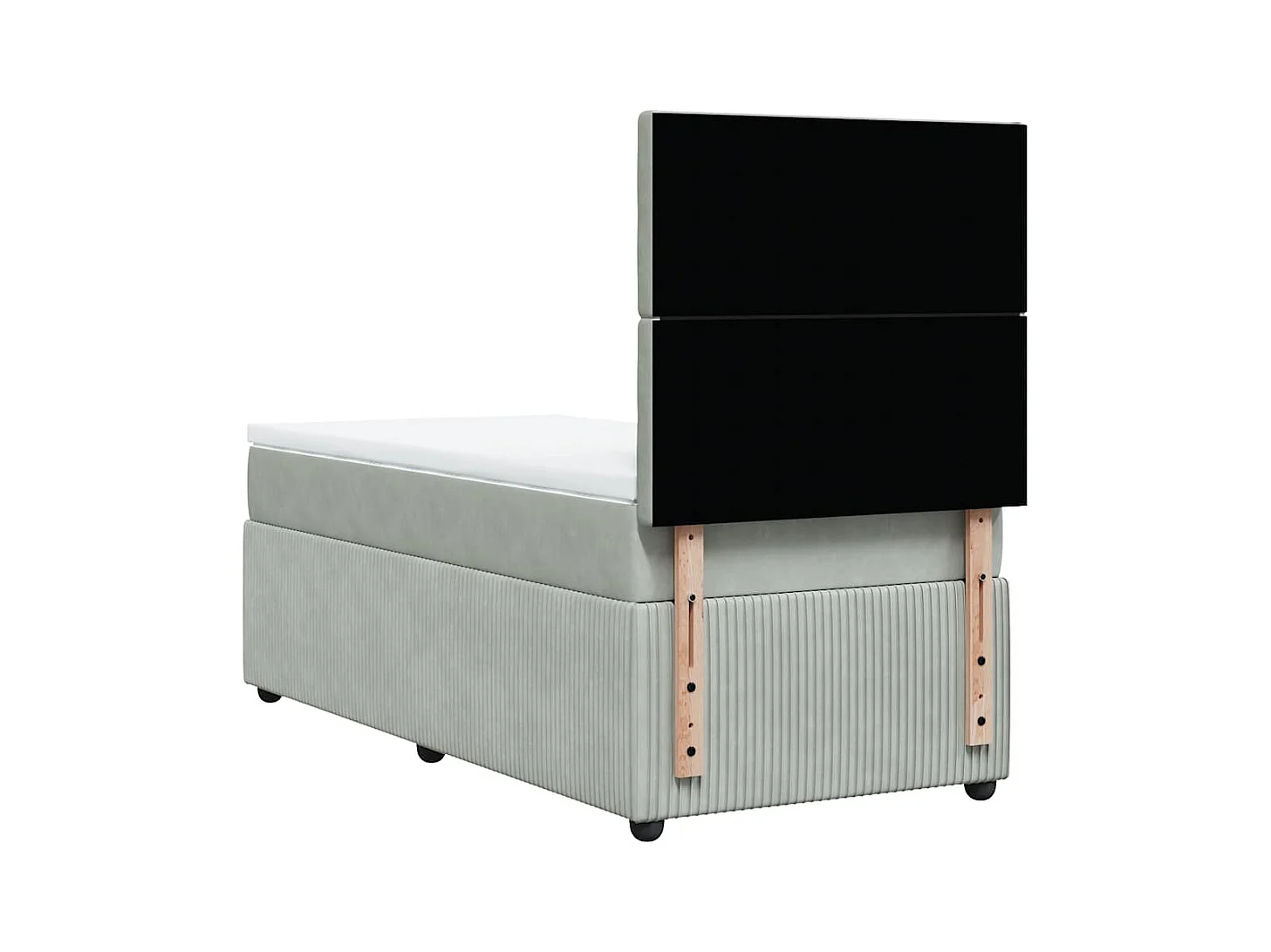 Sommier à lattes de lit et matelas Gris clair 100x200cm Velours