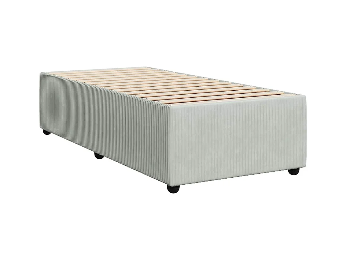 Sommier à lattes de lit et matelas Gris clair 100x200cm Velours