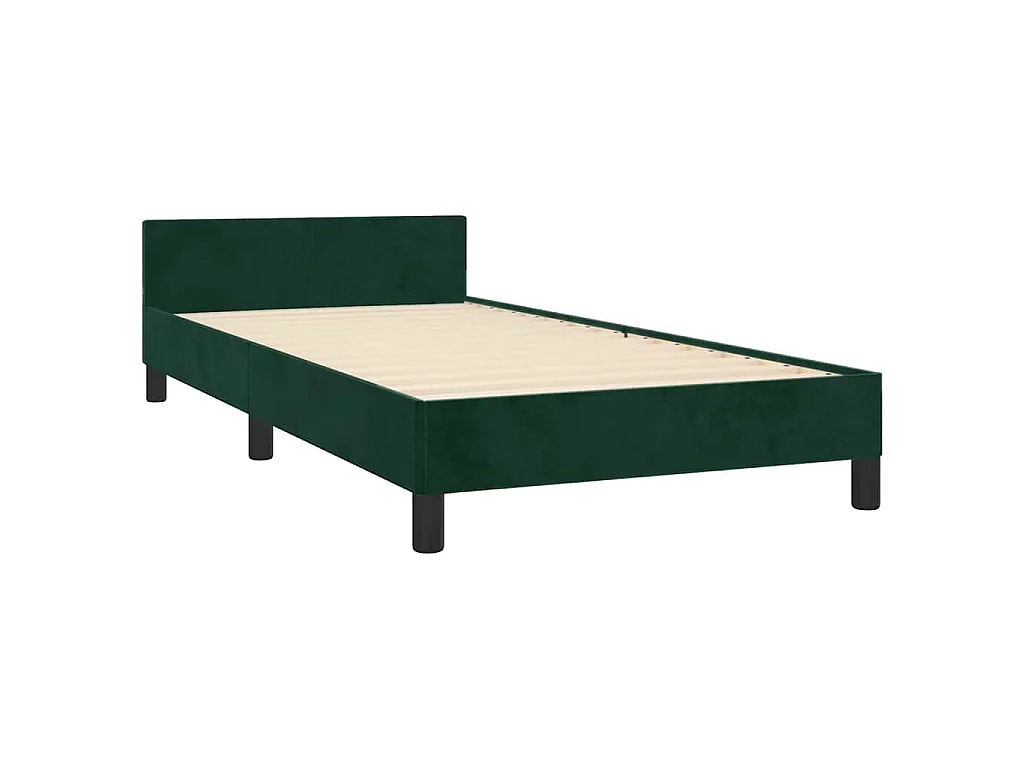 Bedframe zonder matras 90x190 cm fluweel donkergroen