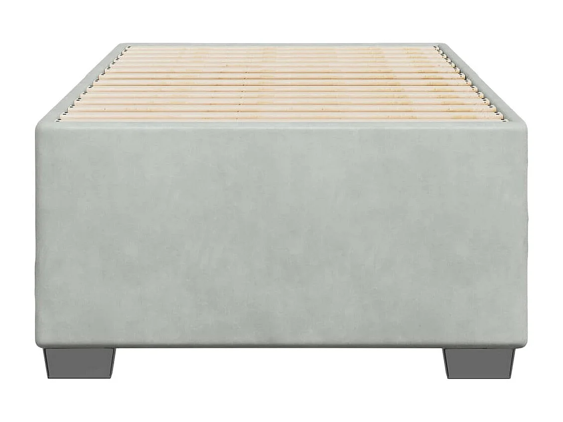 Cadre de lit sans matelas gris clair 80x200 cm velours