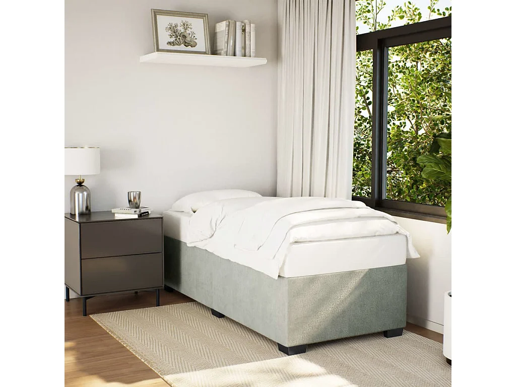 Cadre de lit sans matelas gris clair 80x200 cm velours