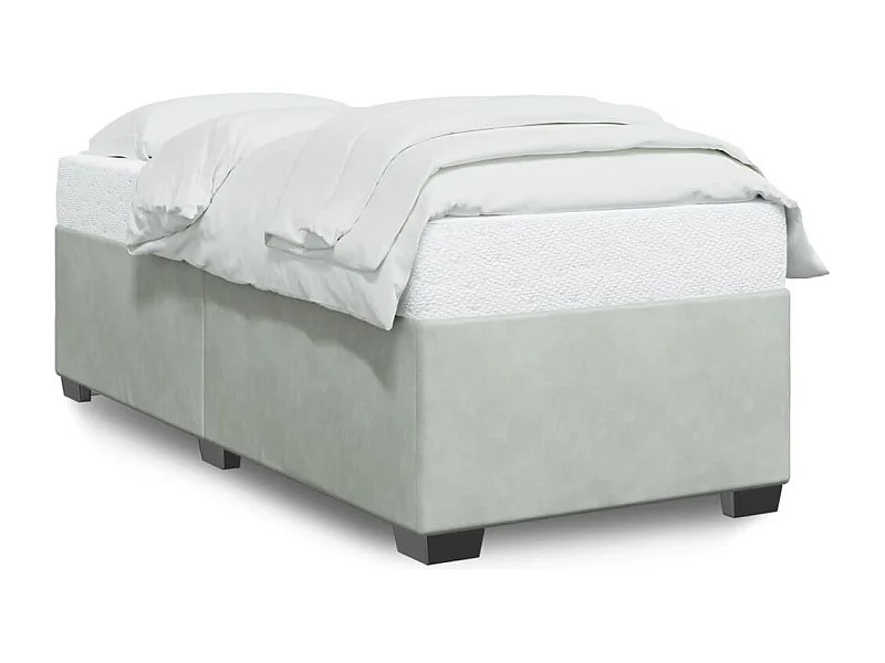 Cadre de lit sans matelas gris clair 80x200 cm velours