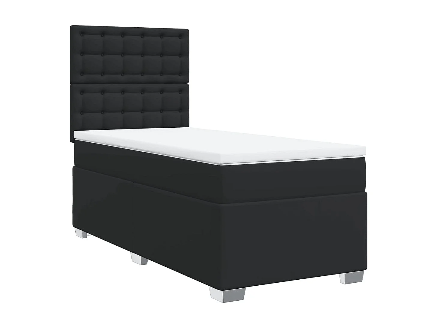 Boxspring met matras kunstleer zwart 80x200 cm