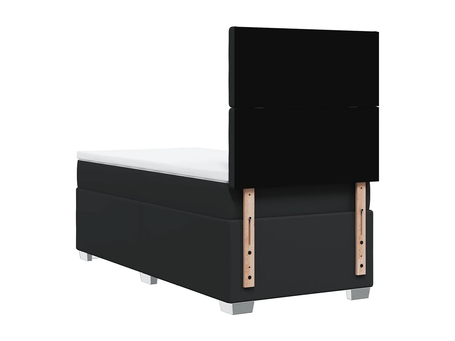 Boxspring met matras kunstleer zwart 80x200 cm