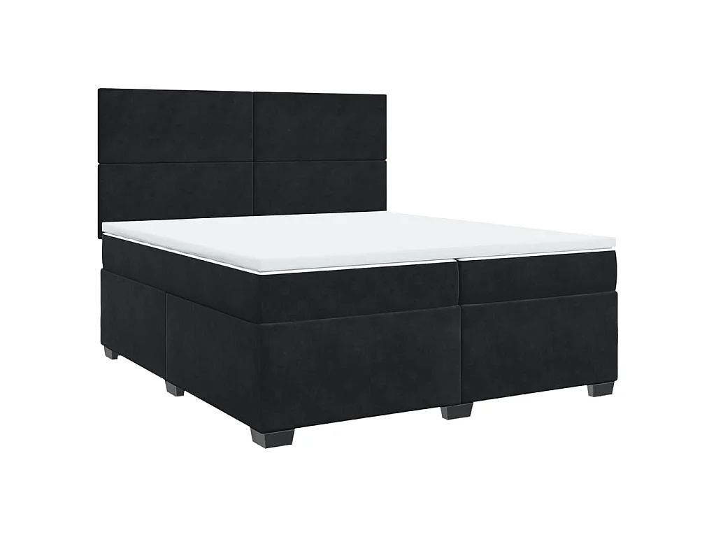 Boxspring met matras fluweel zwart 200x200 cm
