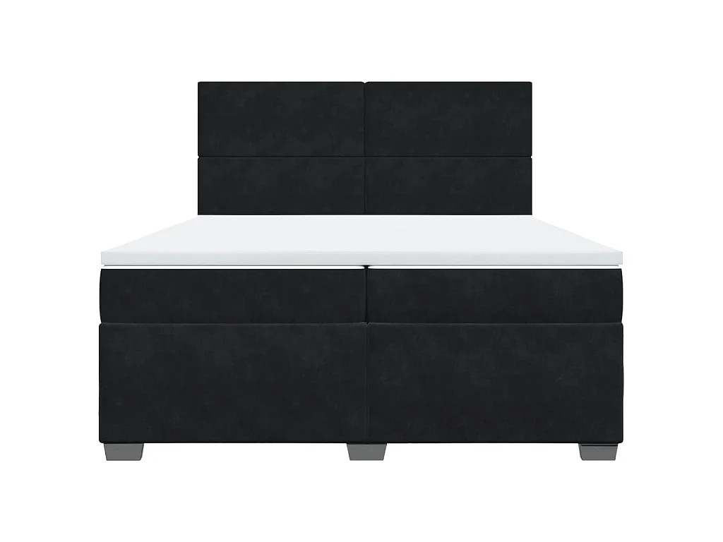 Boxspring met matras fluweel zwart 200x200 cm
