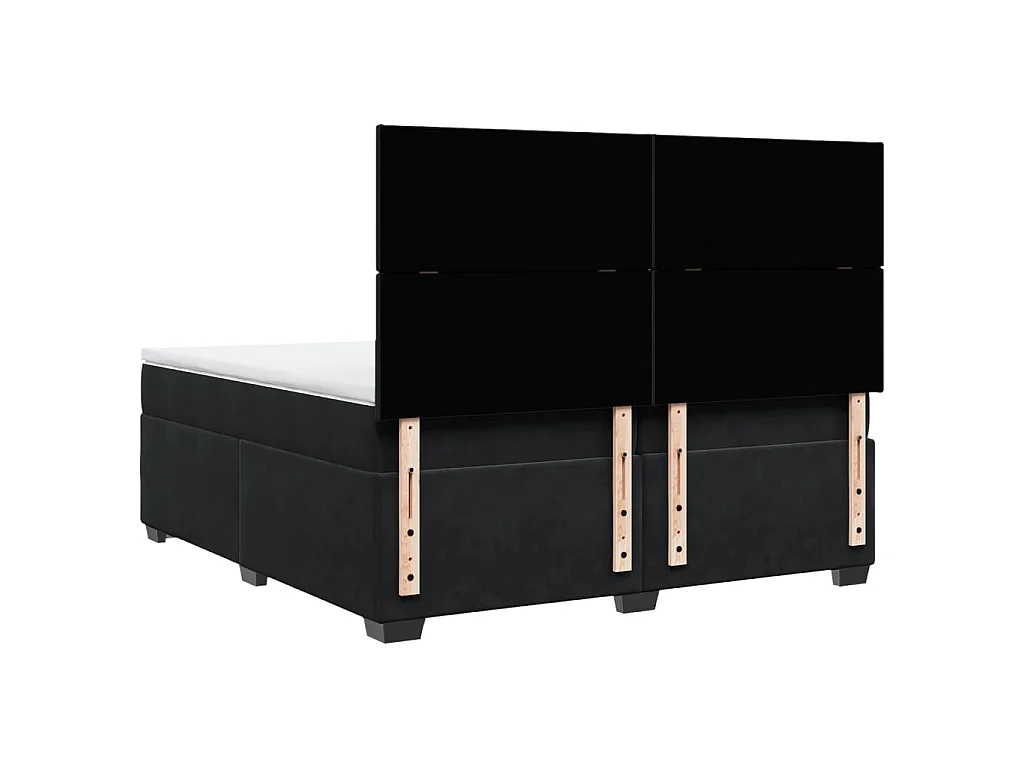 Boxspring met matras fluweel zwart 200x200 cm