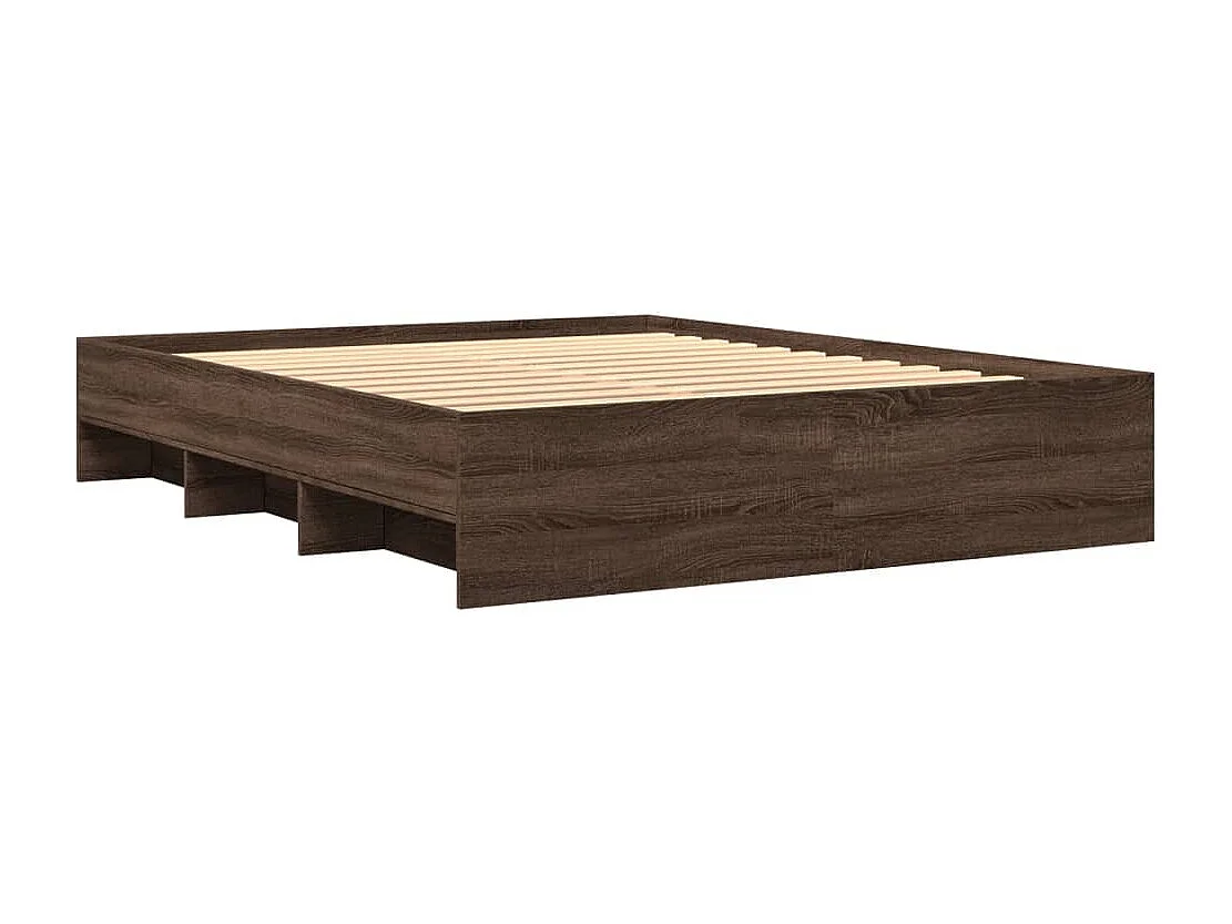 Bedframe zonder matras bewerkt hout bruin eikenkleur 160x200 cm